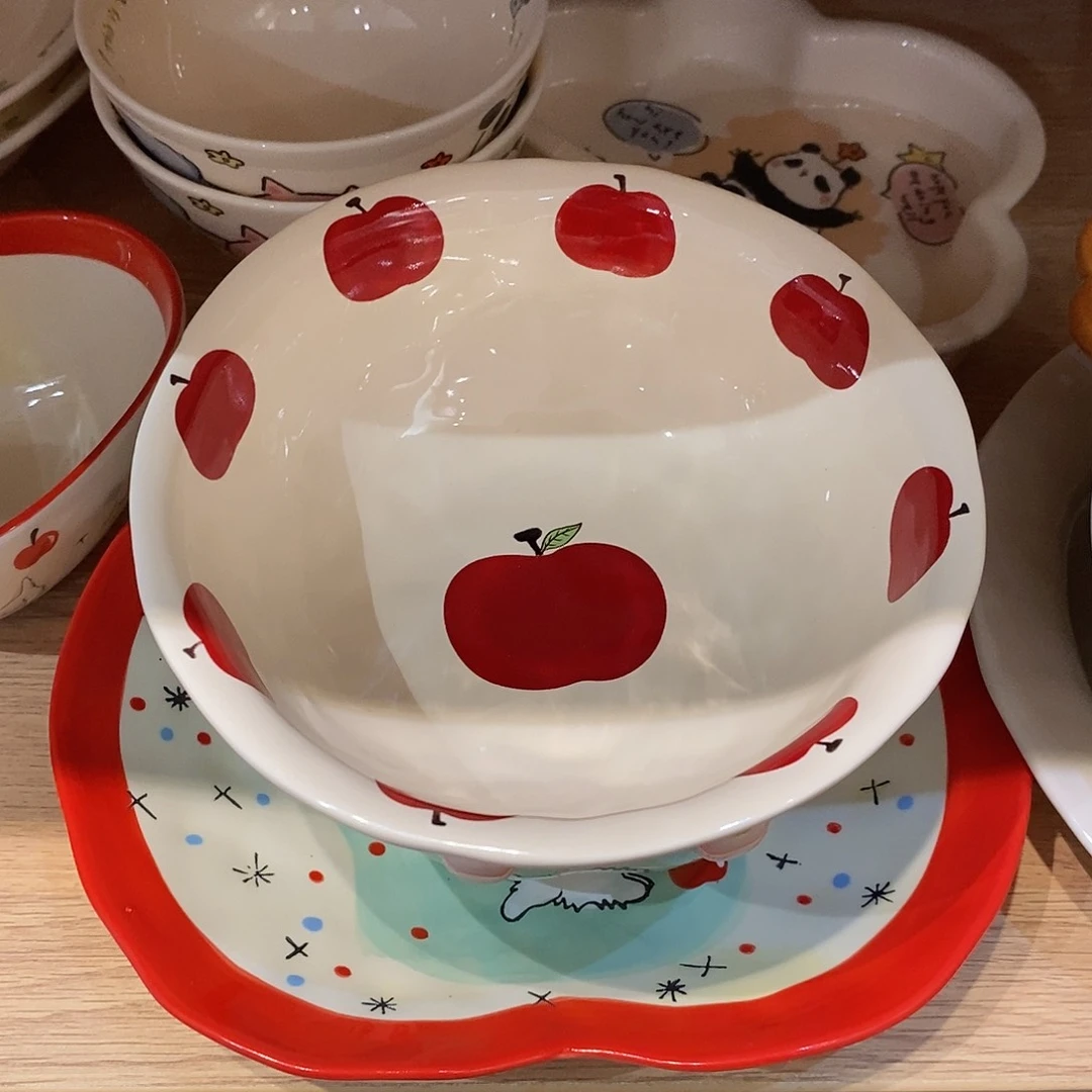 陶瓷苹果手捏6寸碗