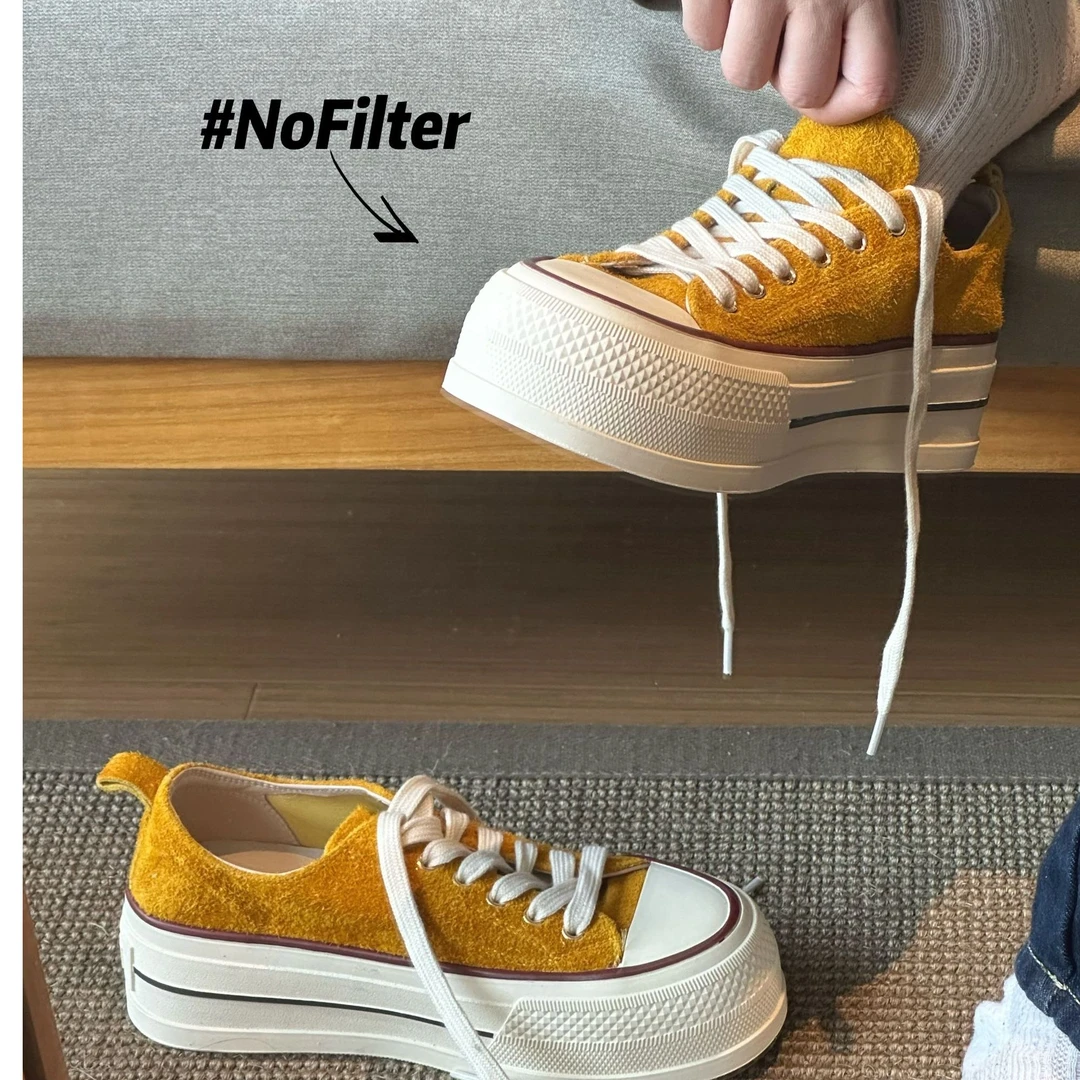 YYDS~经典厚底版休百搭舒适洋气版休女鞋厚底潮鞋系带