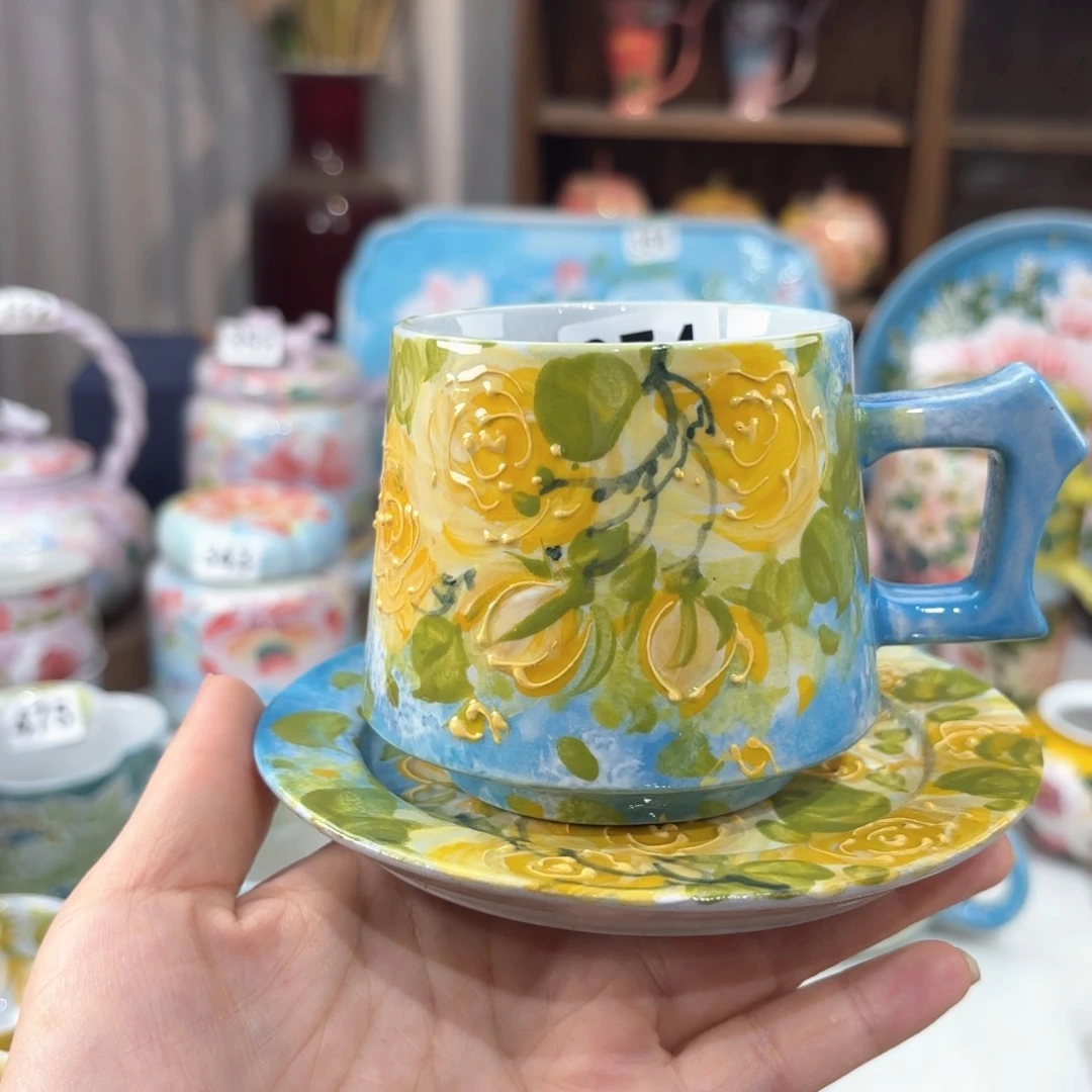 景德镇手绘高温釉下彩陶瓷茶具