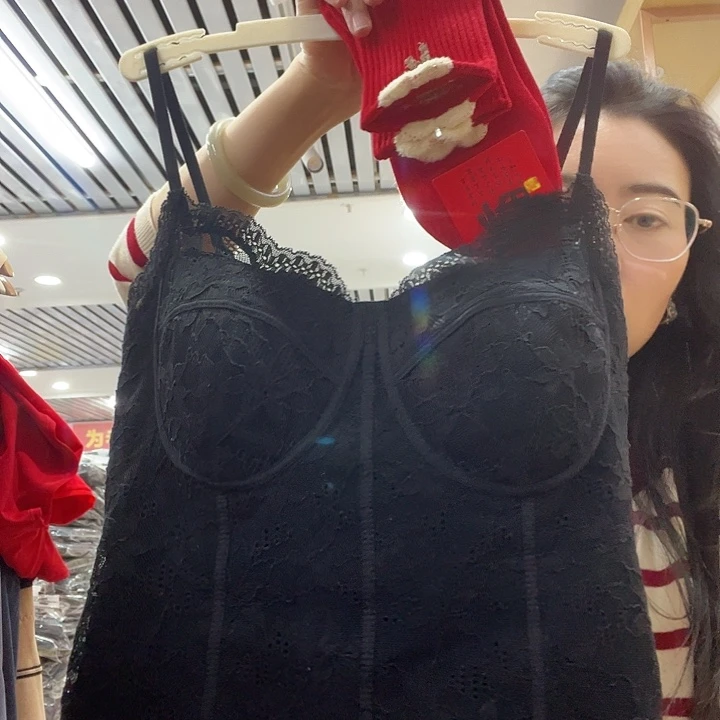 6100蕾丝美背xl黑色140-160