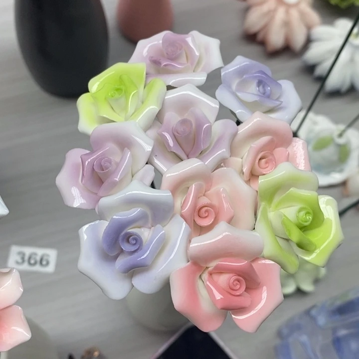 陶瓷陶瓷材料5朵混搭
