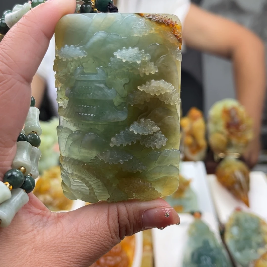 岫玉未镶嵌挂件挂件
