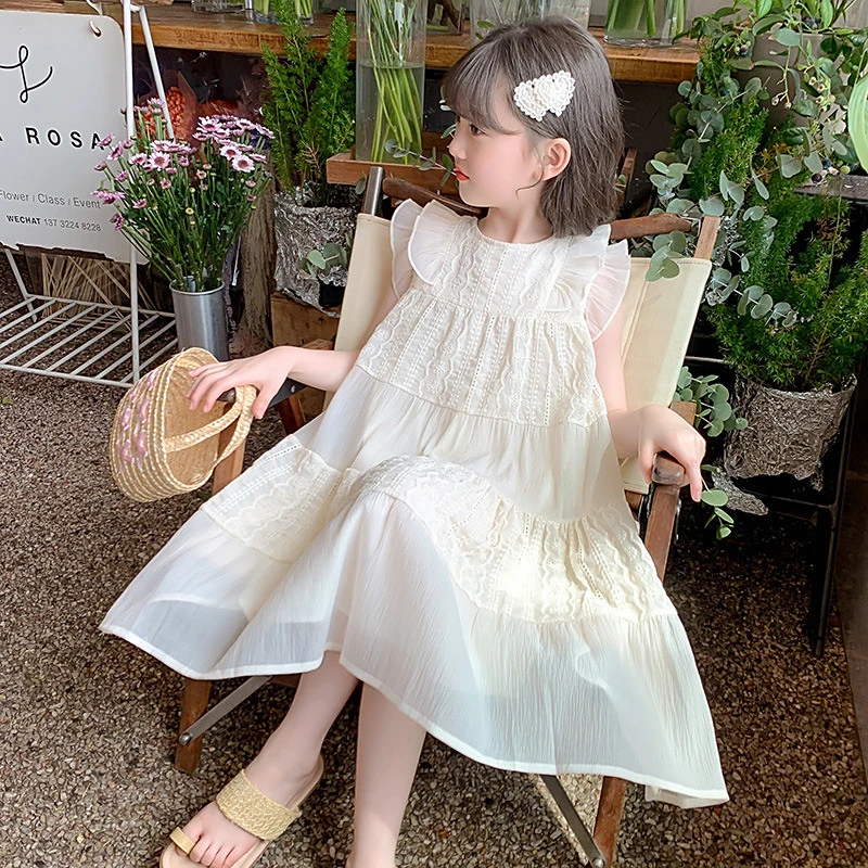 女童连衣裙夏季新款儿童公主裙无袖女孩高级感洋气仙女时尚连身裙