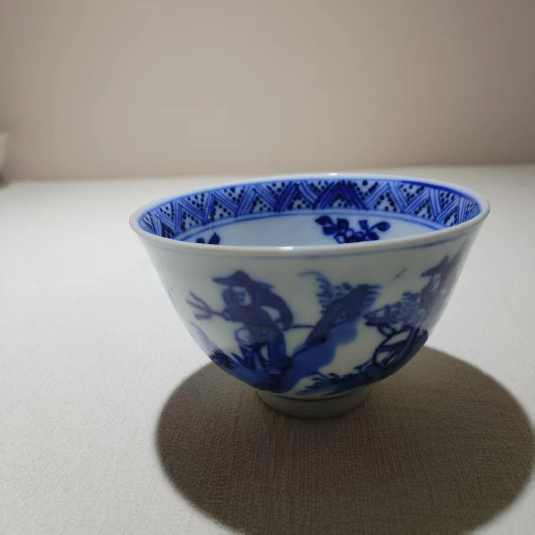 16 223 清 光绪 青花人物杯-507