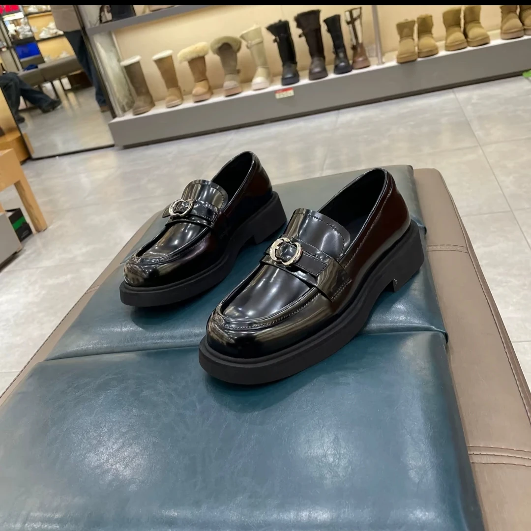 c197波斐开边厚底小皮鞋2025春季新款英伦百搭乐福鞋