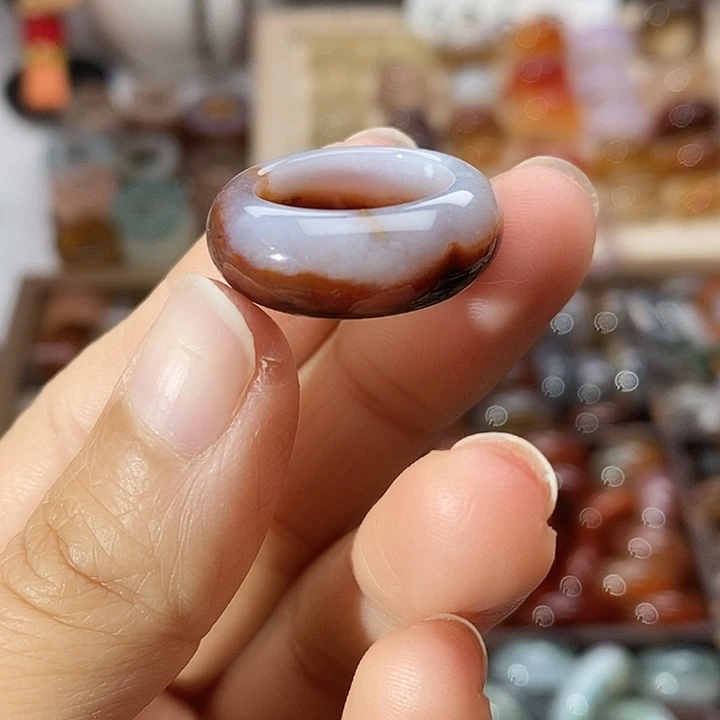 玛瑙/玉髓未镶嵌戒指A 56不退换港11内径16.
