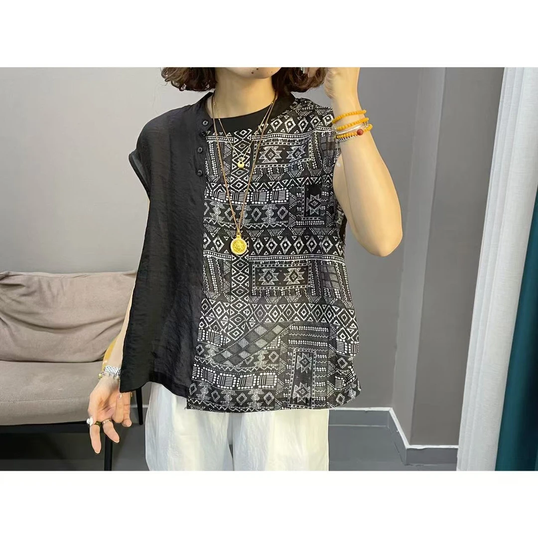 系扣复古轻薄小衫