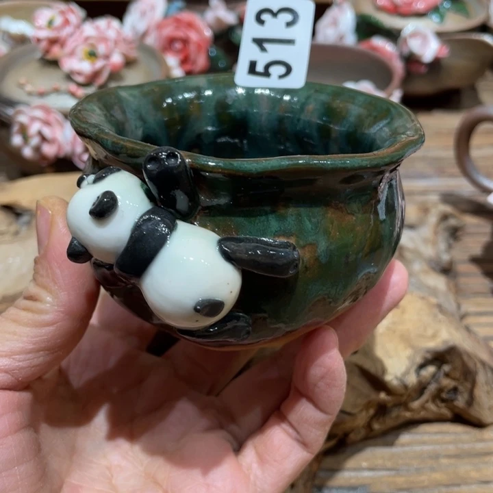 手工制作陶瓷茶具茶杯青蛙