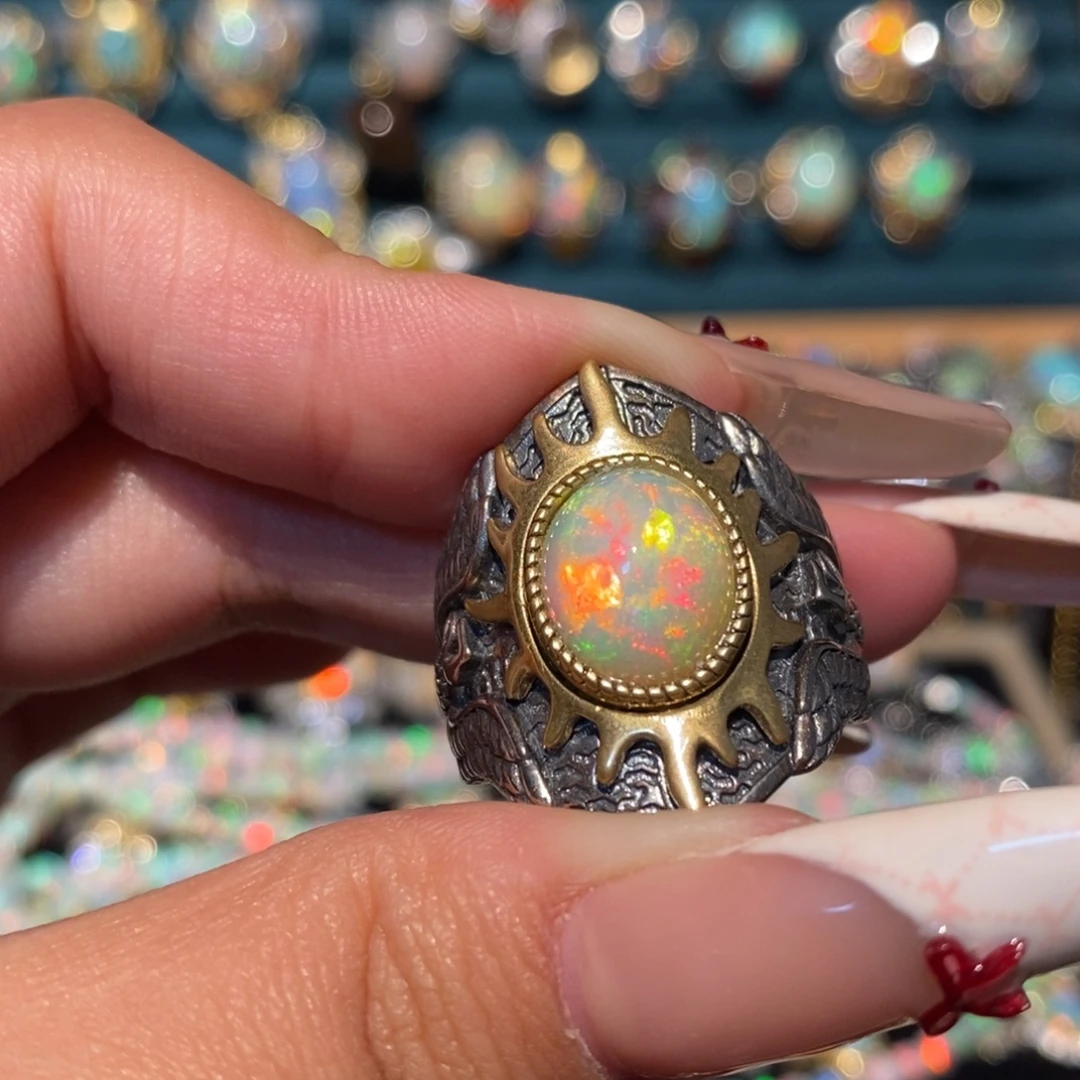 欧泊银S925镶嵌戒指