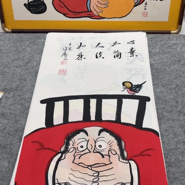 国画手绘禅意画一物一拍