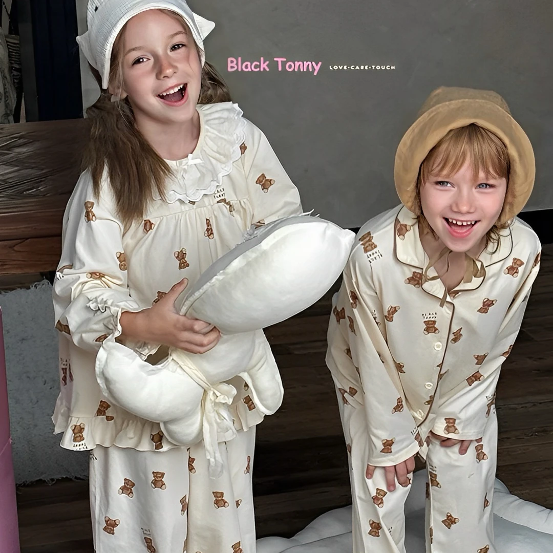 小黑托昵男童套装家居服