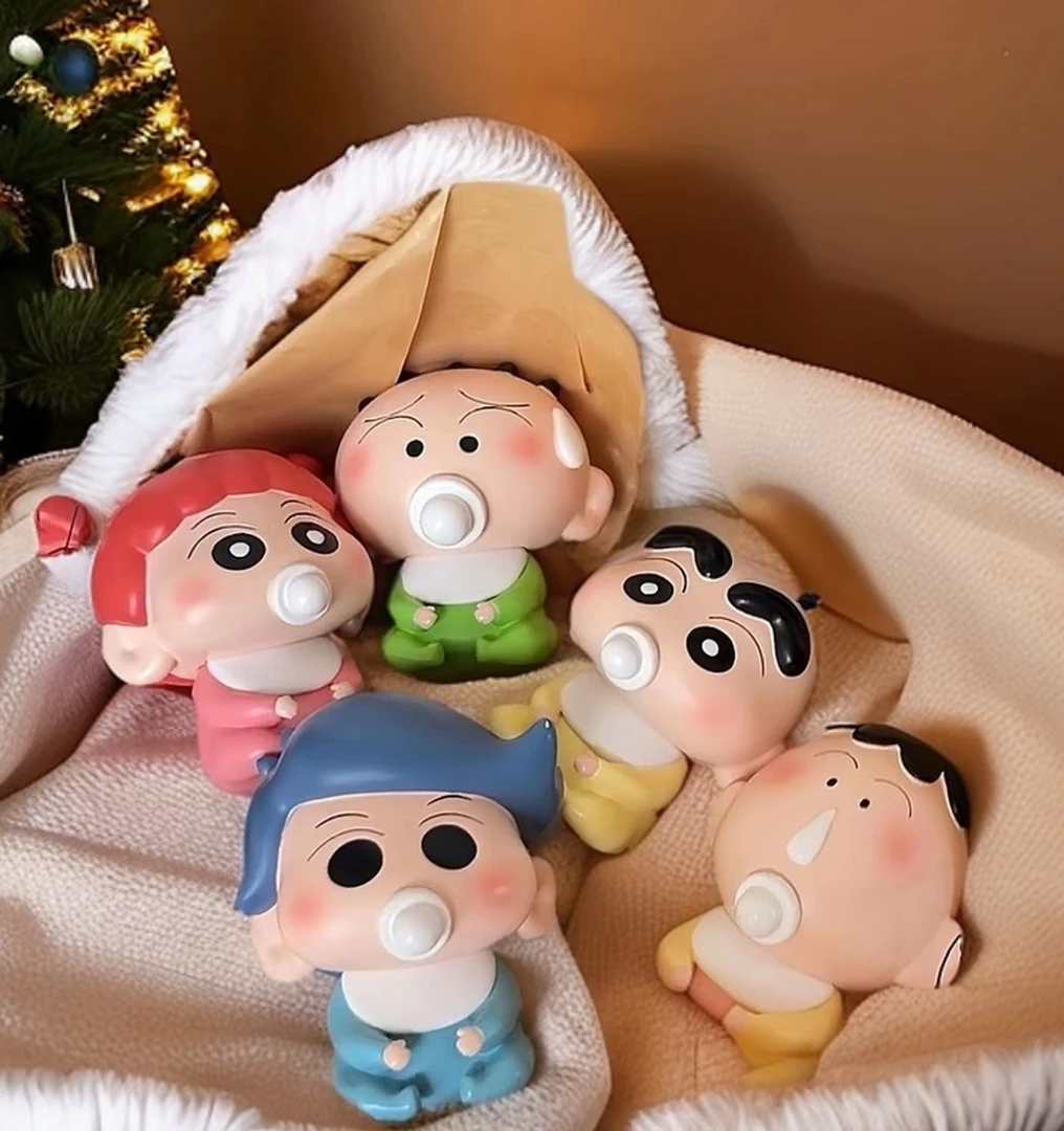 春日动漫奶嘴笔小新搪胶娃娃手办摆件玩偶q版盲盒公仔玩具网红