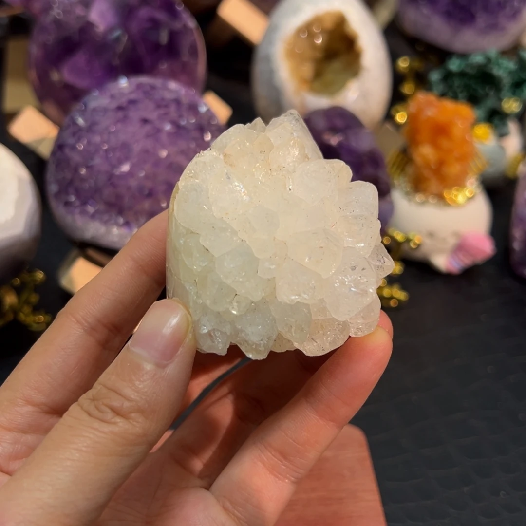 珠宝半成品未镶嵌紫晶34白水晶