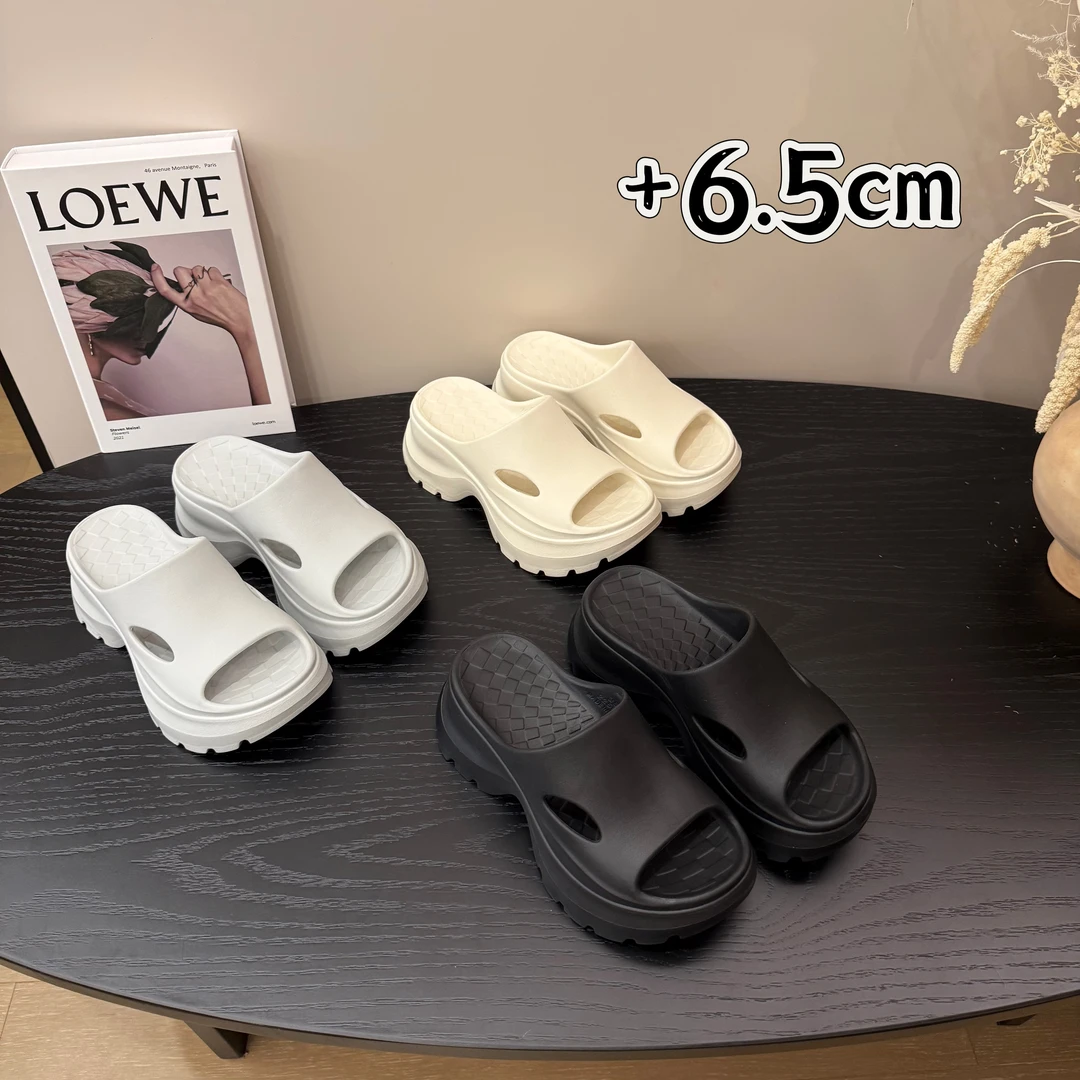 <茉莉家>超模腿～6.5cm厚底增高不臭脚踩屎感拖鞋女凉拖鞋
