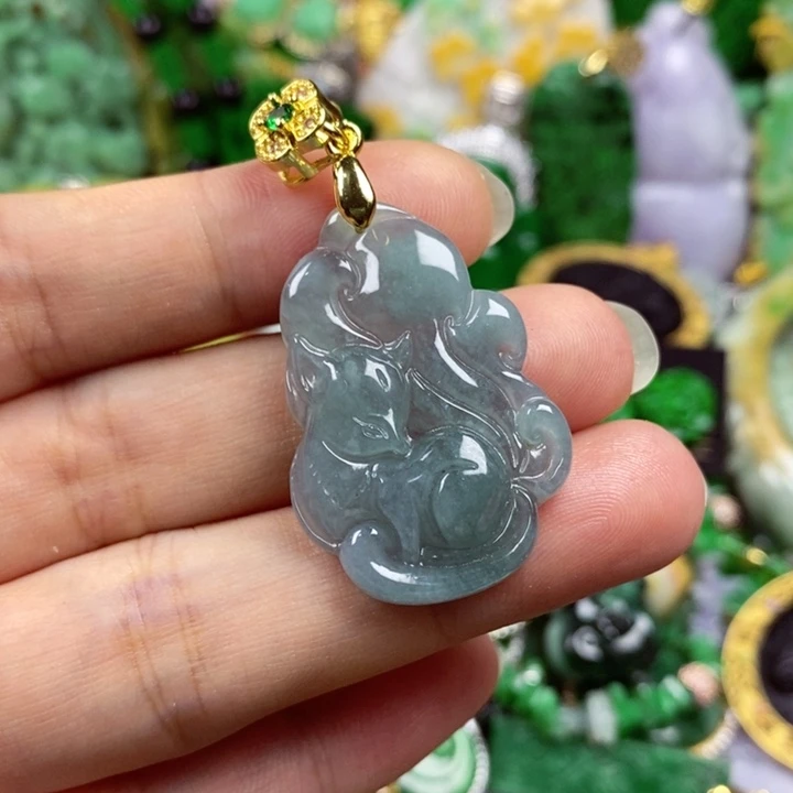 翡翠未镶嵌吊坠(赠链)
