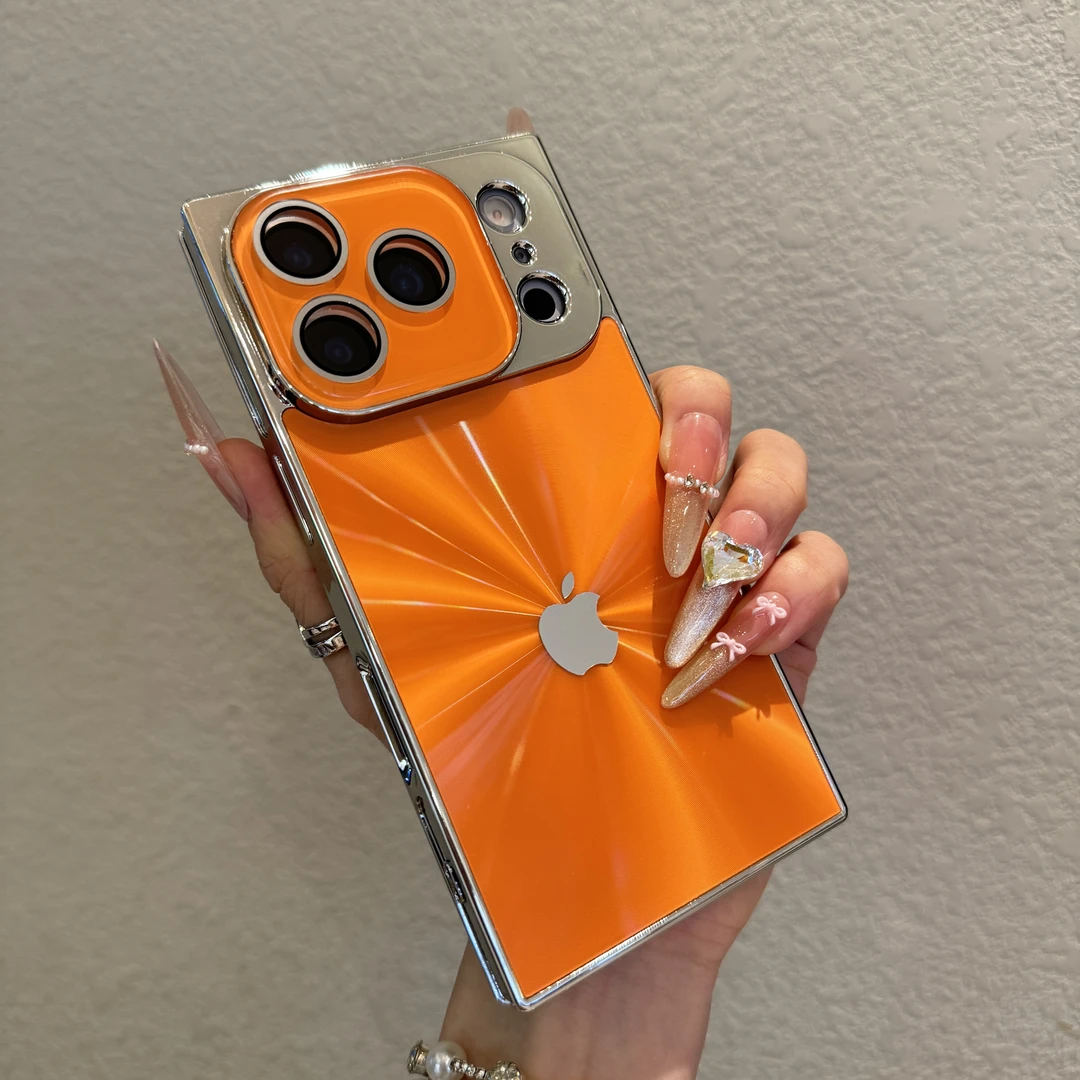 高级方形炫酷极光适用苹果17promax手机壳iPhone16个性15镜头膜14