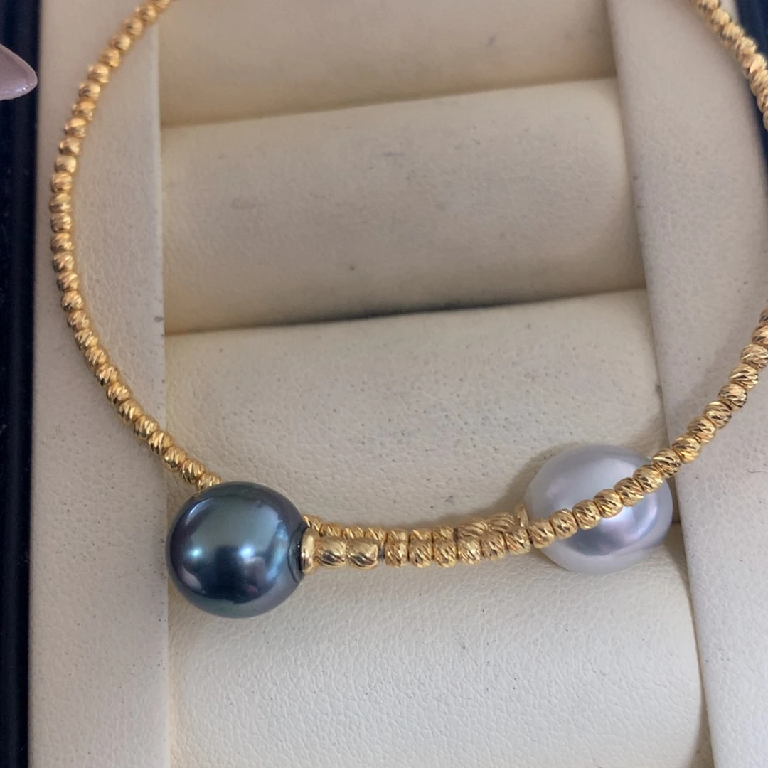 海水珍珠手镯银S925镶嵌