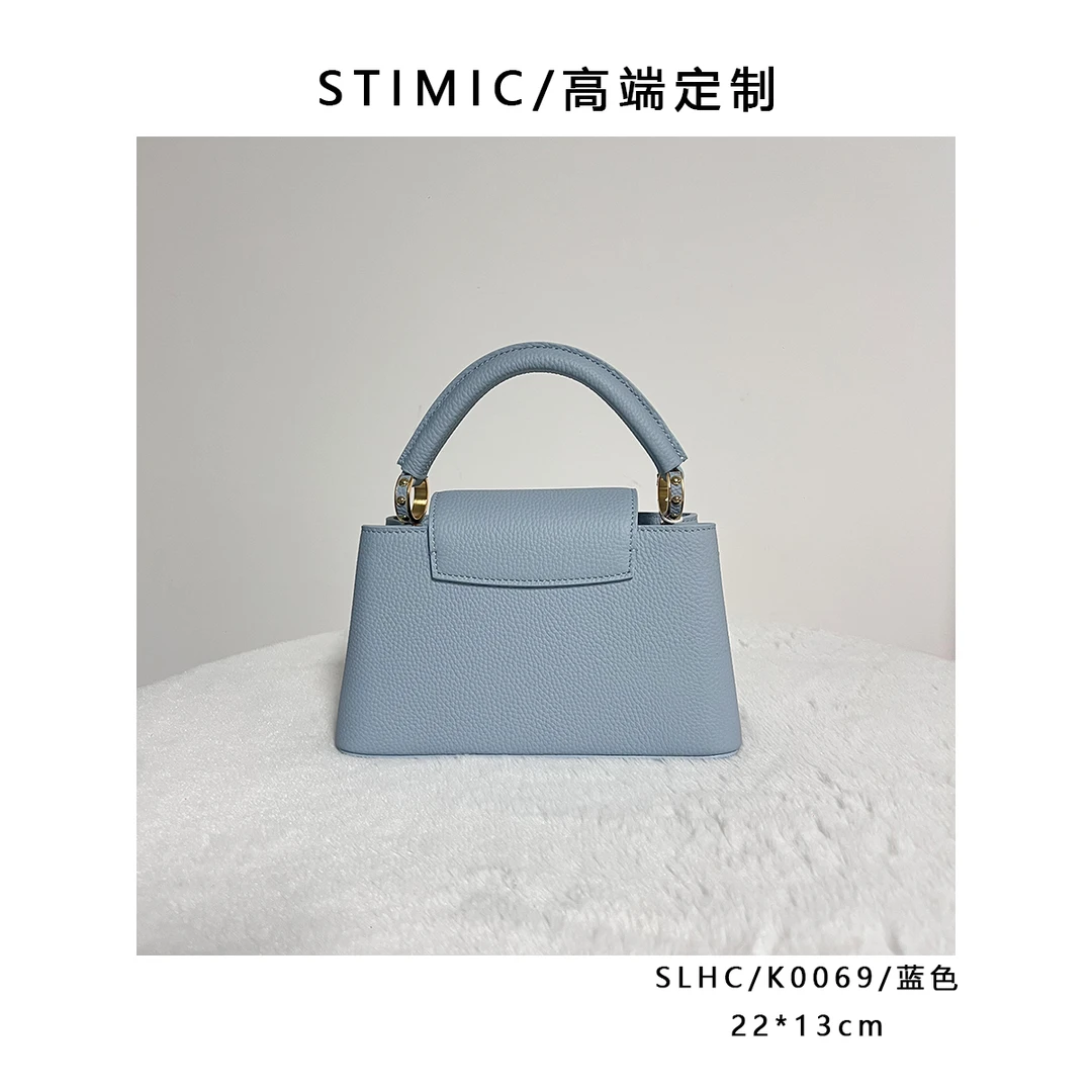 SLHC/K0069/蓝色高端订制手工蜡线女士时尚单肩轻奢斜挎包0069