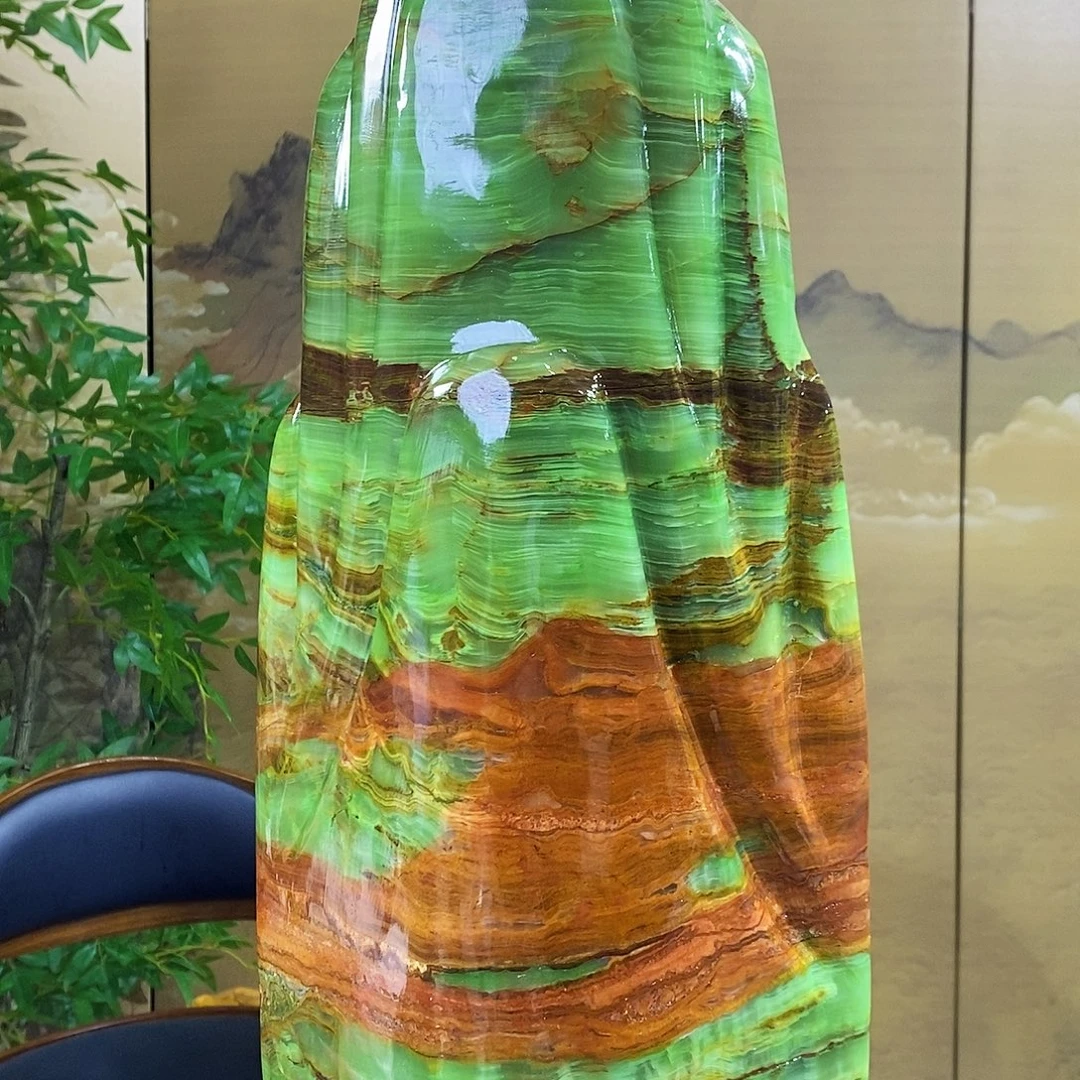 石材山水画作品摆件