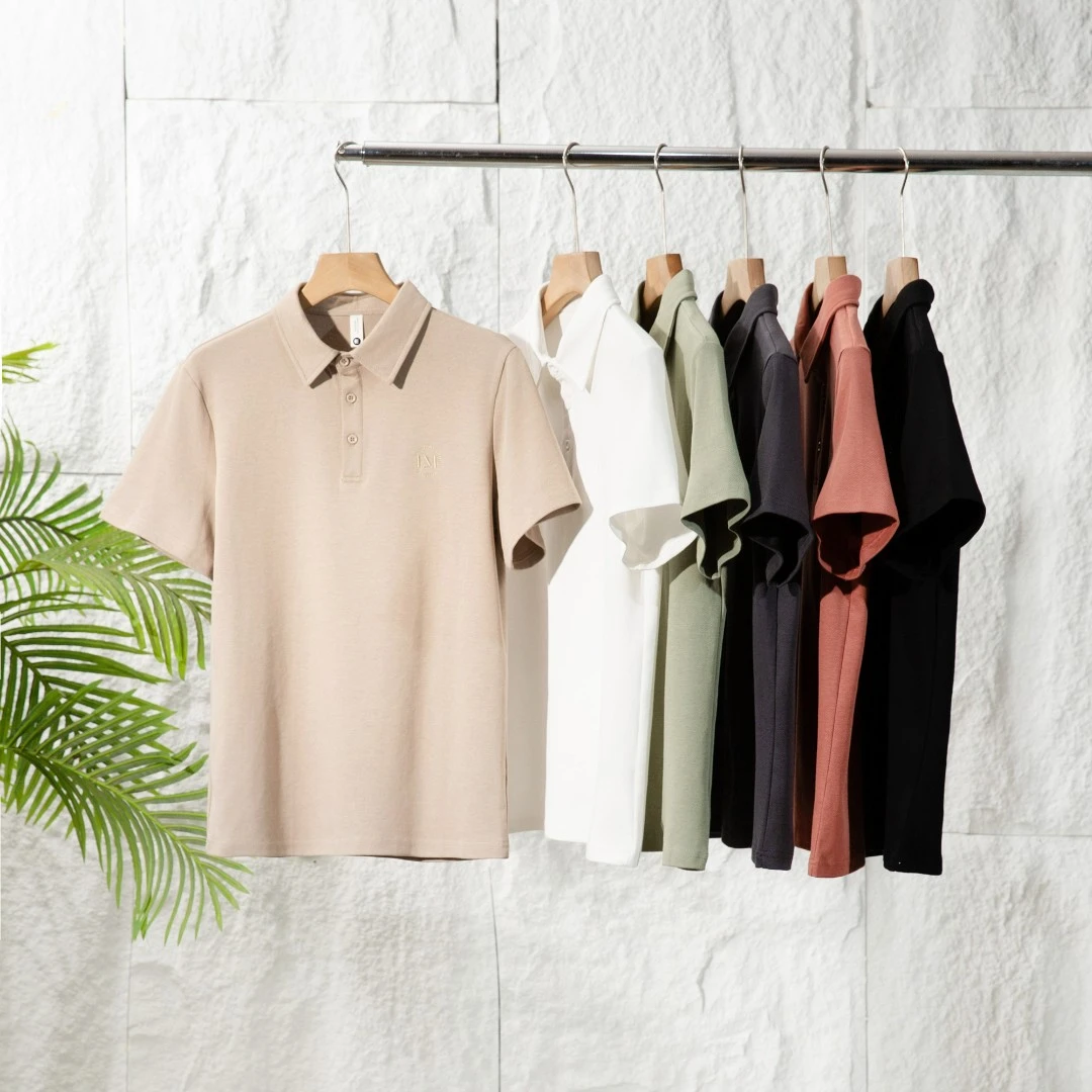 爆款新款翻领短袖爸爸男士短袖纯色t恤polo高级polo衫男