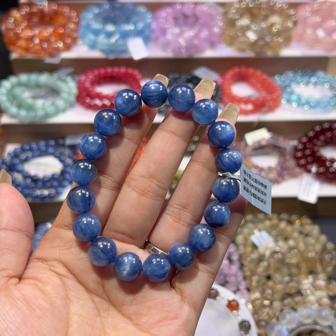 E****水晶手串未镶嵌猫眼蓝晶11.2mm