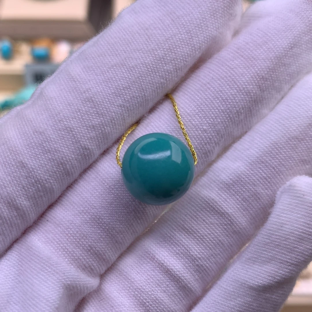 未镶嵌绿松石珠宝奇石12.7mm