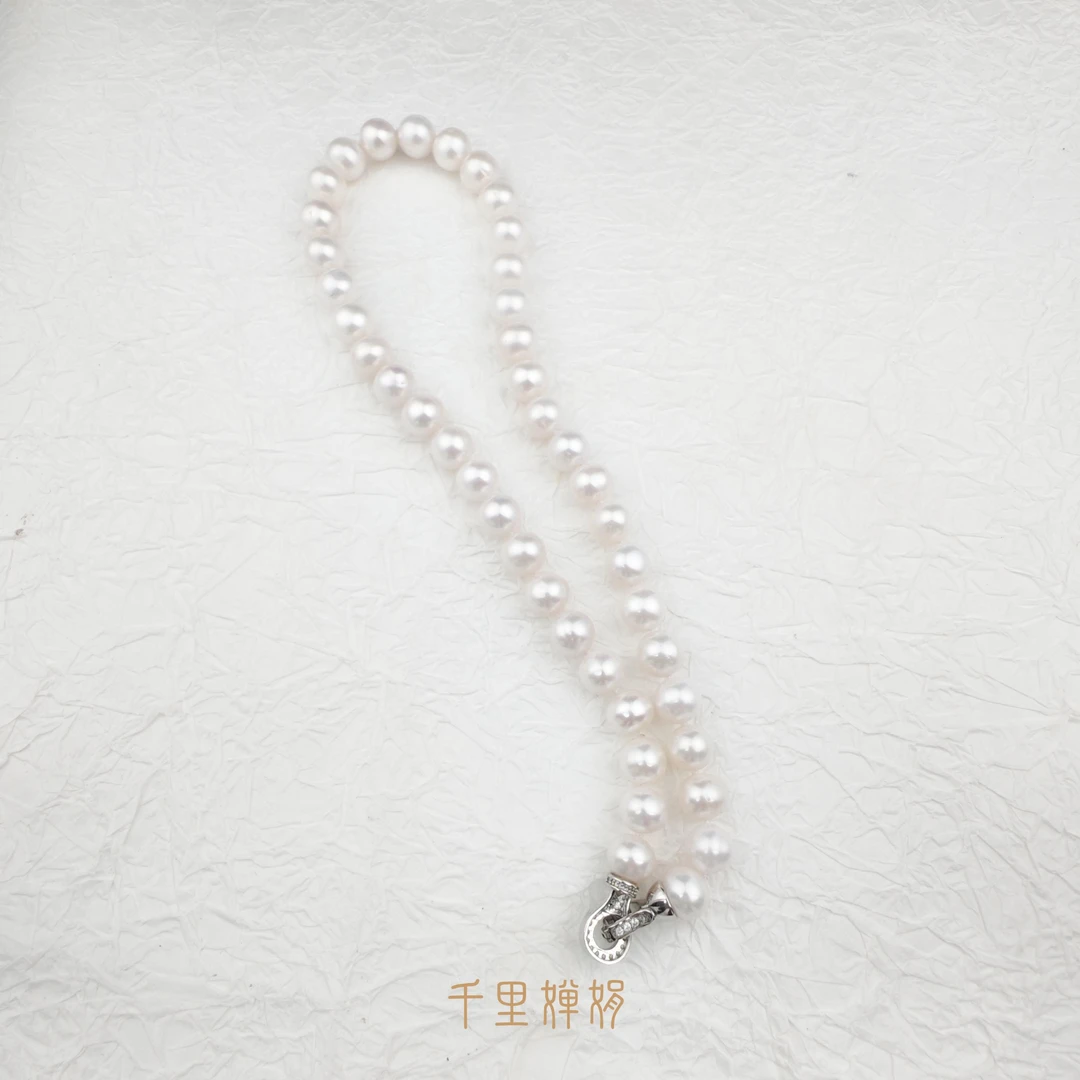 【小怡】CJ2073 强光淡水无核珍珠大龙珠项链9-10mm