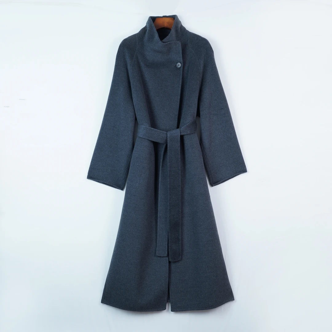 2025秋冬新款30%羊绒大衣立领女士毛呢大衣外套呢大衣中长款