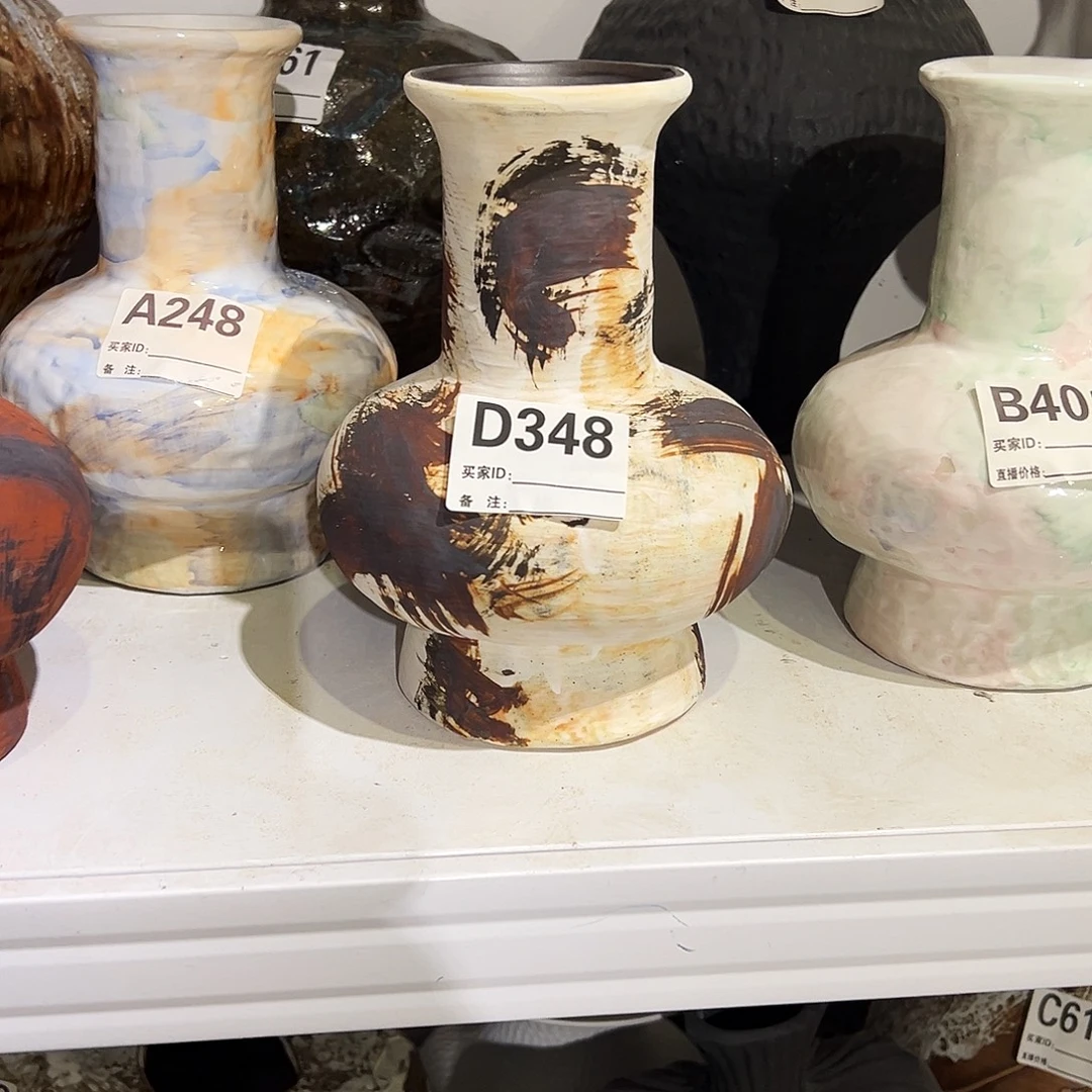 瓶D348高20口5陶瓷花瓶无孔