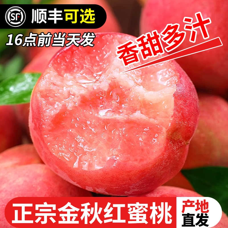 【顺丰包邮】蒙阴现摘金秋红蜜 红桃 香甜多汁 整箱包邮