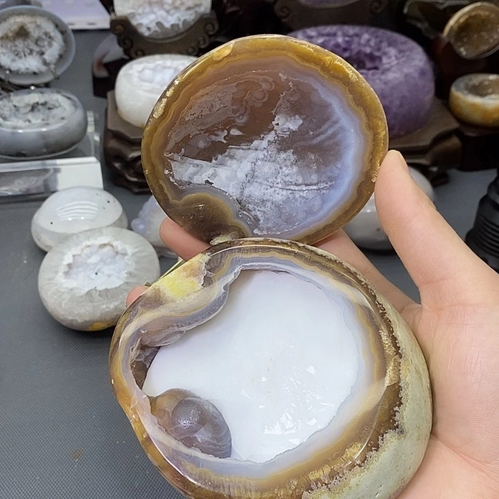 紫晶摆件未镶嵌聚宝盆