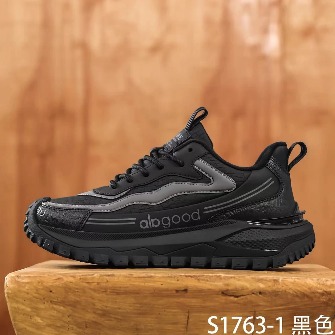 高品质男鞋时尚百搭休闲鞋男士透气灰色潮鞋黑色防滑超轻软底运动