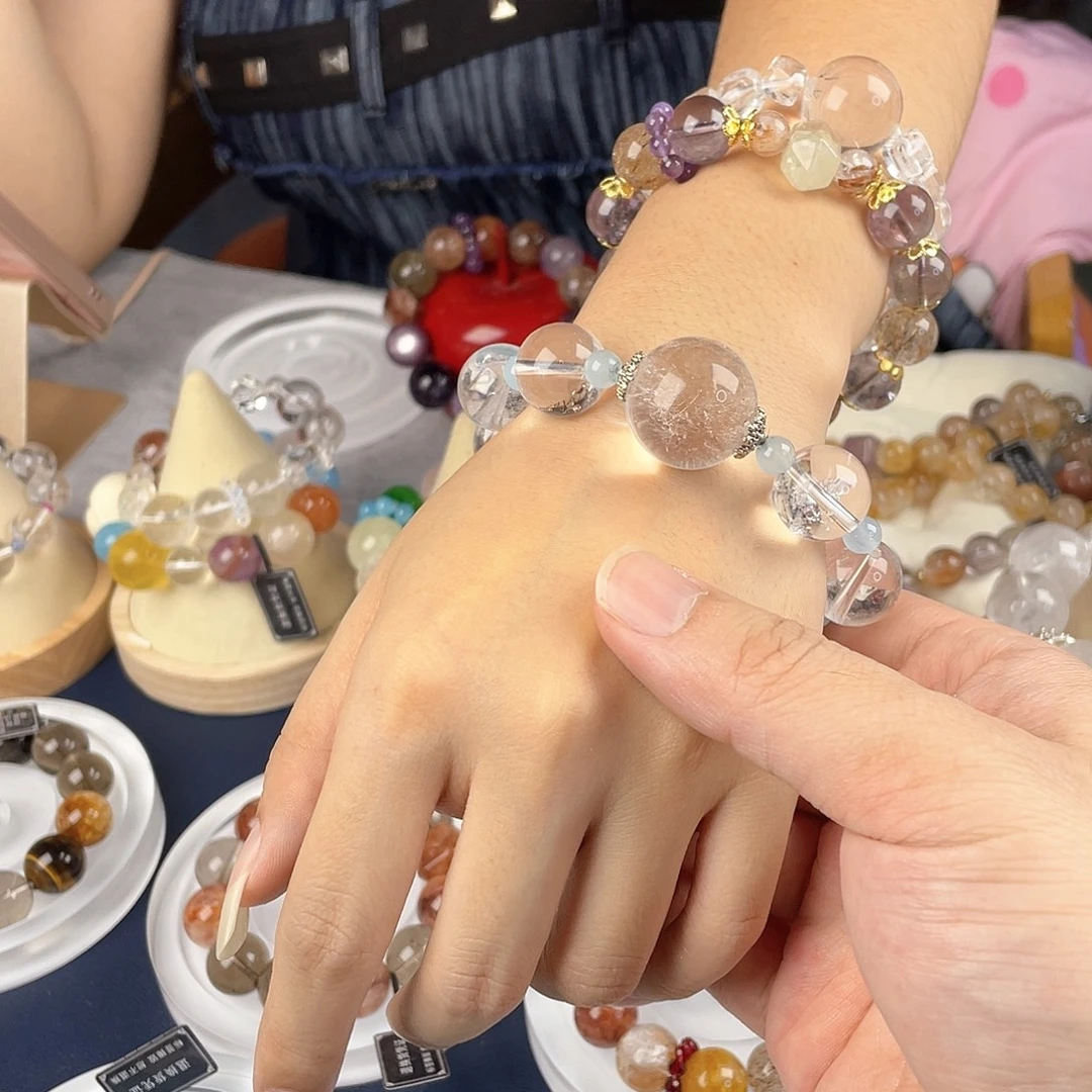 银S925镀金镶嵌手链水晶