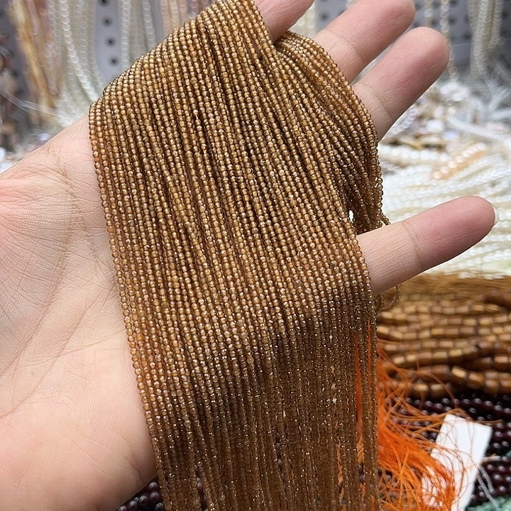 玛瑙/玉髓未镶嵌珠宝半成品一条2mm橙石榴石