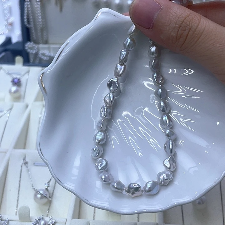 颈饰银S925镶嵌淡水珍珠
