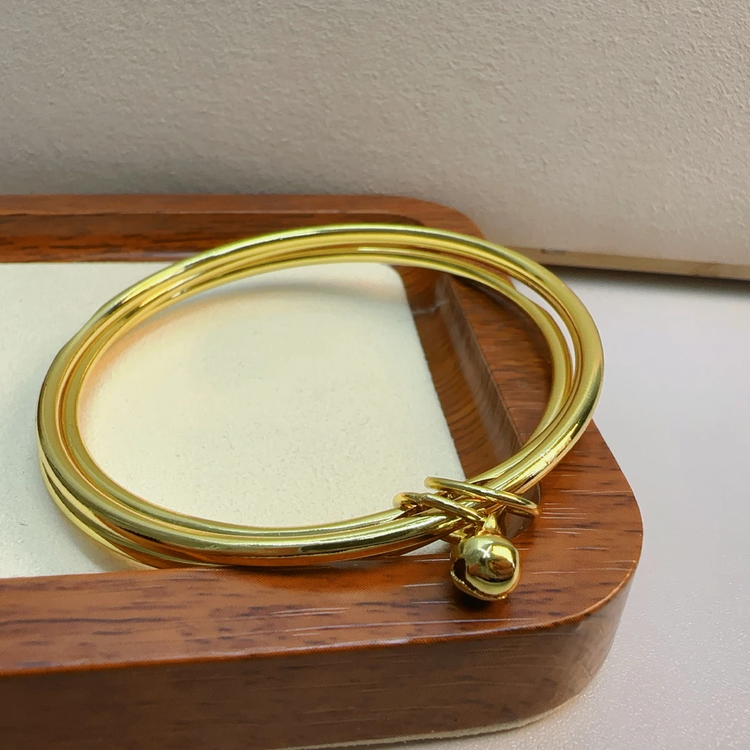 铜合金手镯 三生三世细圈三环实心手镯气质百搭潮流精美