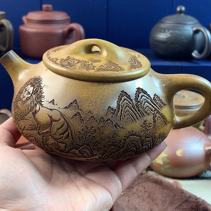 紫砂茶壶石瓢柴烧