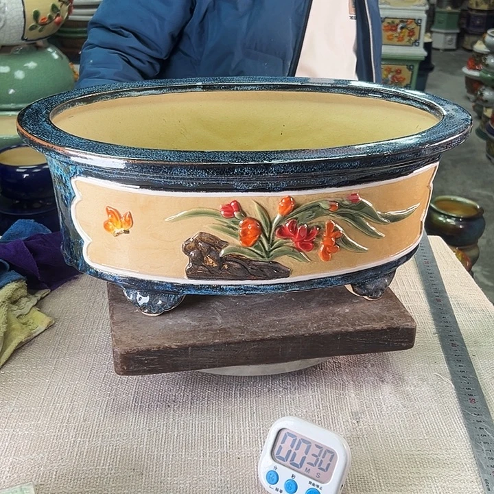 泳坤堂石湾花盆陶瓷