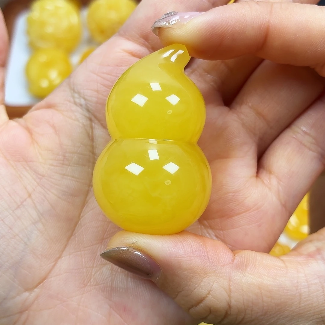 蜜蜡未镶嵌颈饰焦皮浓蜡妖花葫芦