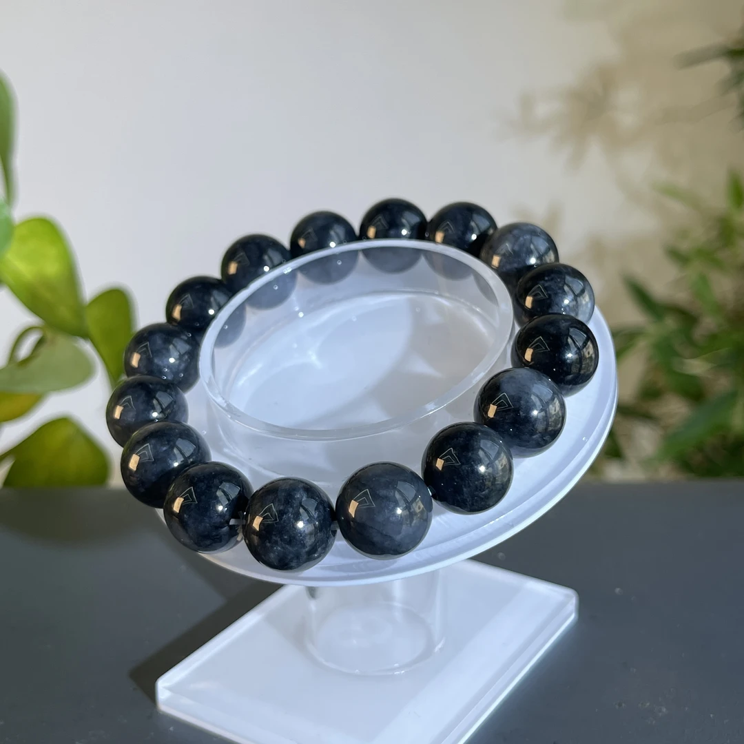 JTW07-23 天然缅甸A货翡翠 乌鸡-手串