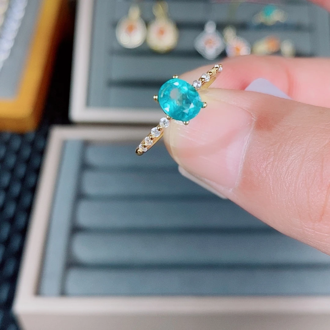 碧玺银S925镶嵌戒指