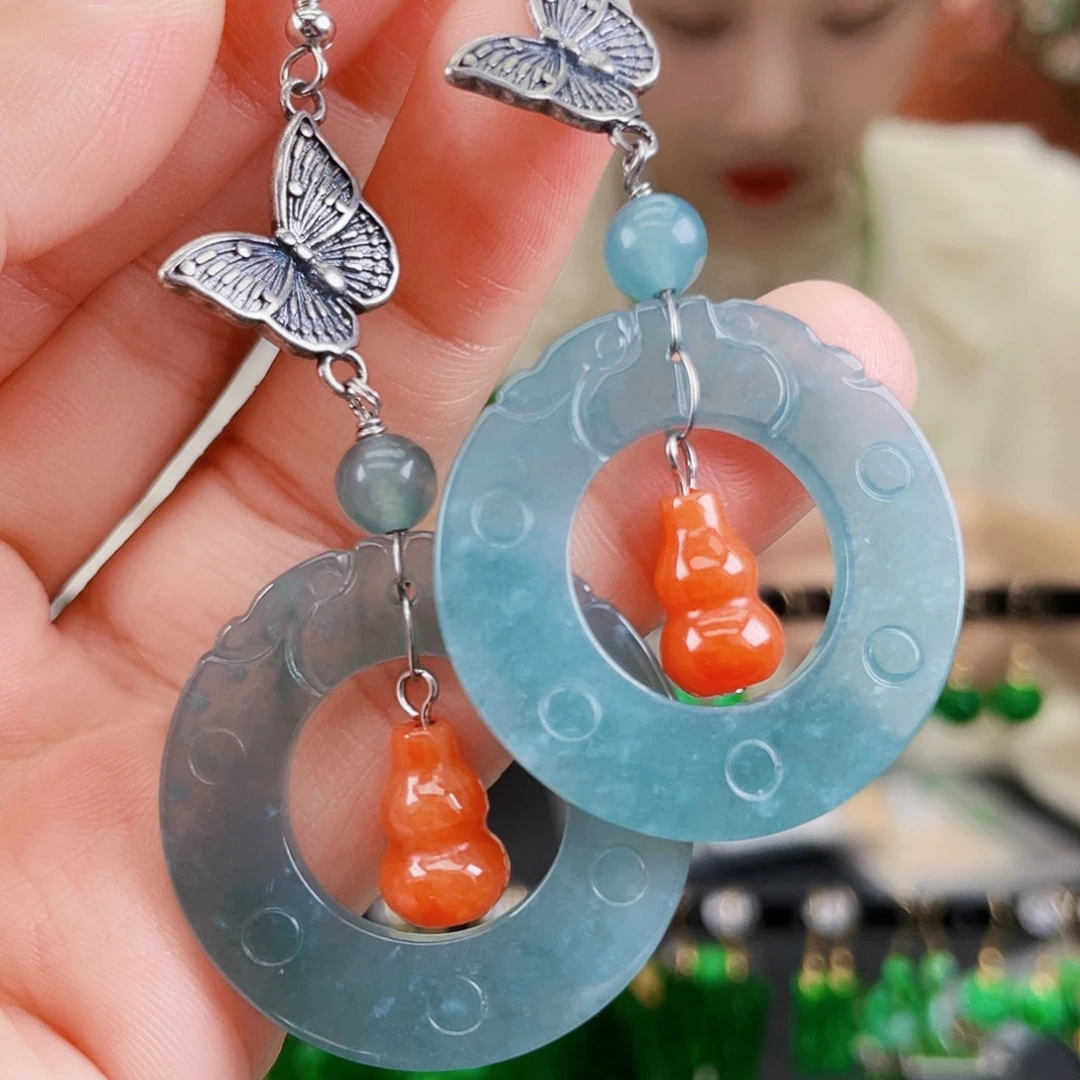 翡翠未镶嵌耳饰饰品