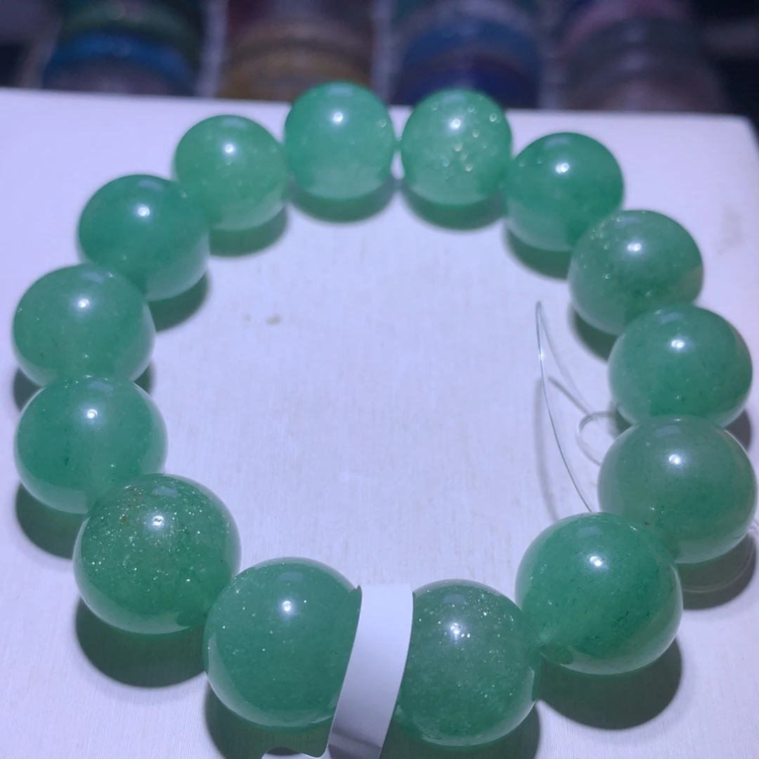 银S925镶嵌手串水晶绿草莓16.4m