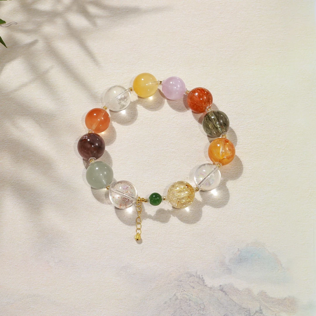 【金屋藏娇】天然水晶多宝手串18k金设计款