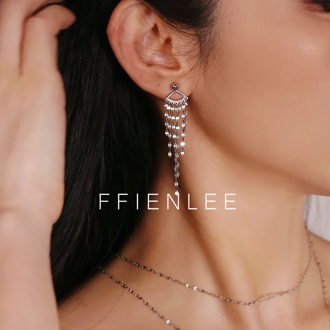 925银耳饰 <夏威夷午后>嘴唇链流苏耳饰女小众高级感气质名媛耳环