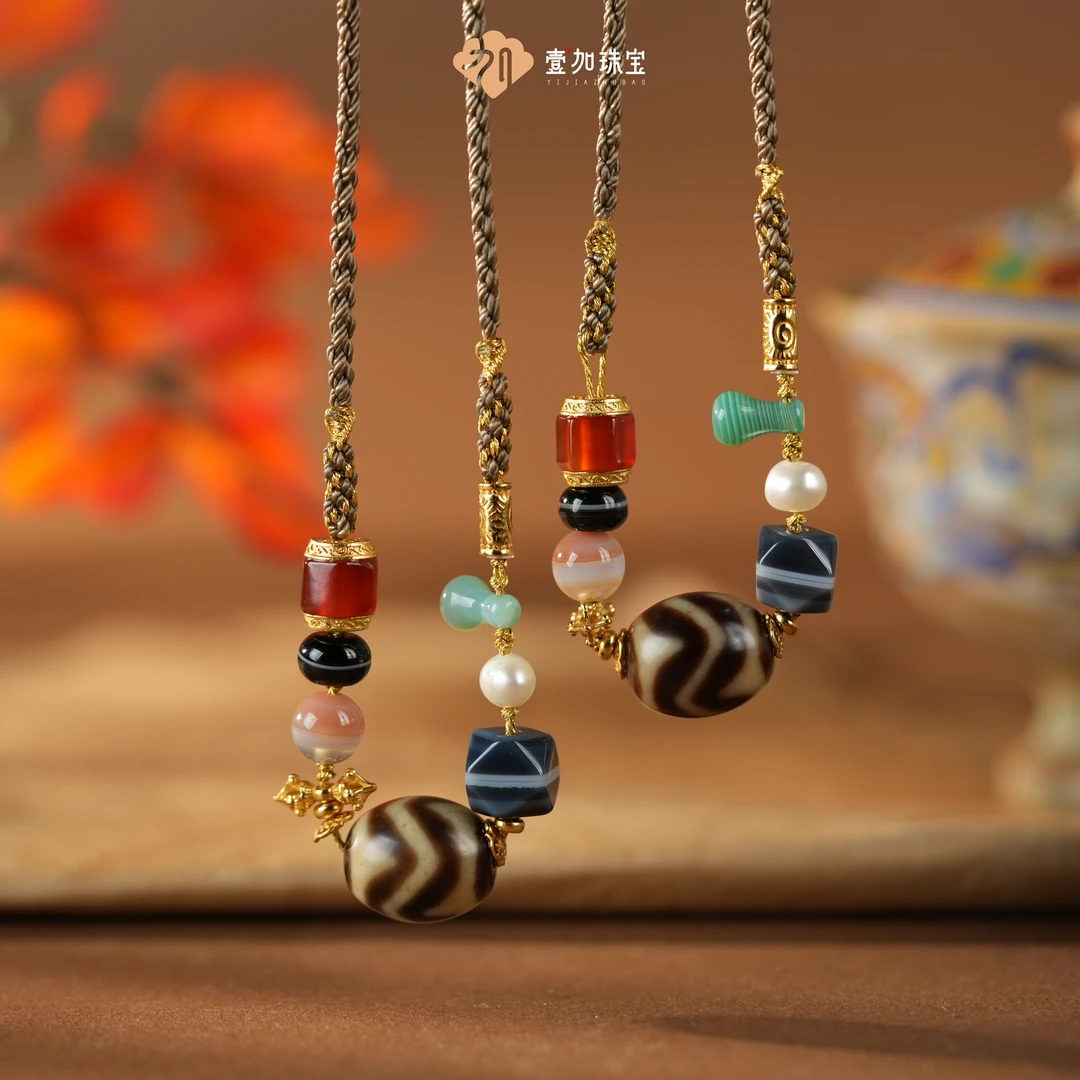 壹加｜手工设计上肯双hy达洛玛瑙项链多样性发一