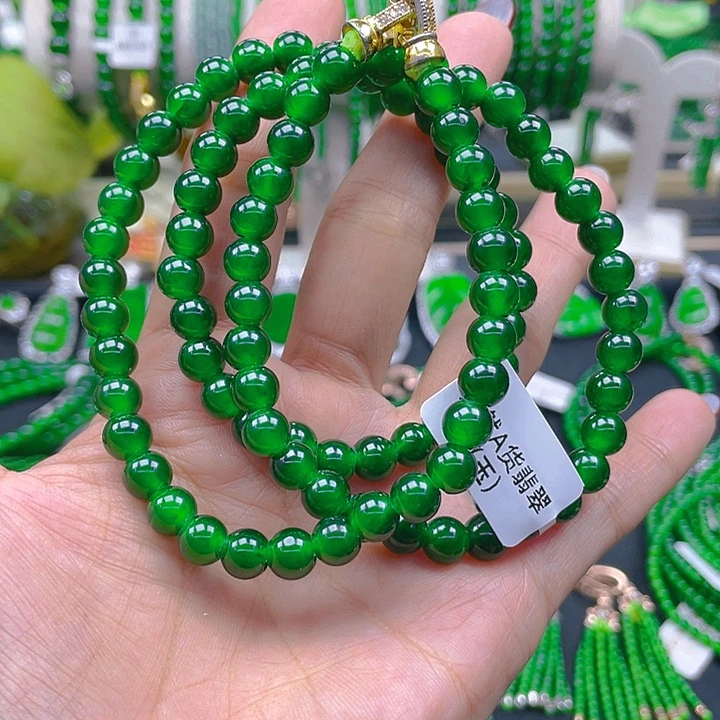 翡翠颈饰未镶嵌圆珠项链7