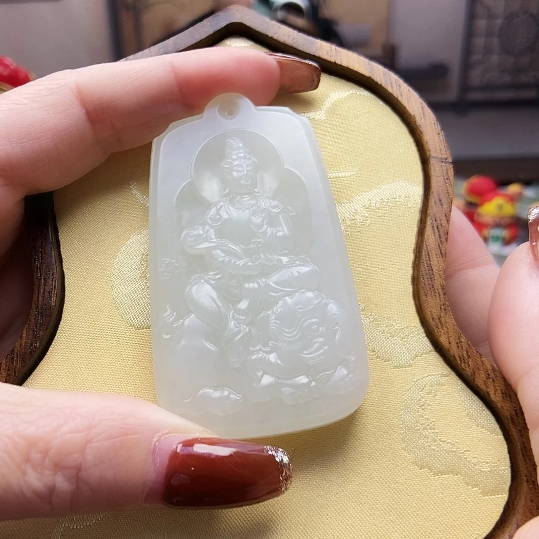 颈饰未镶嵌和田玉属龙蛇佩戴普贤菩萨