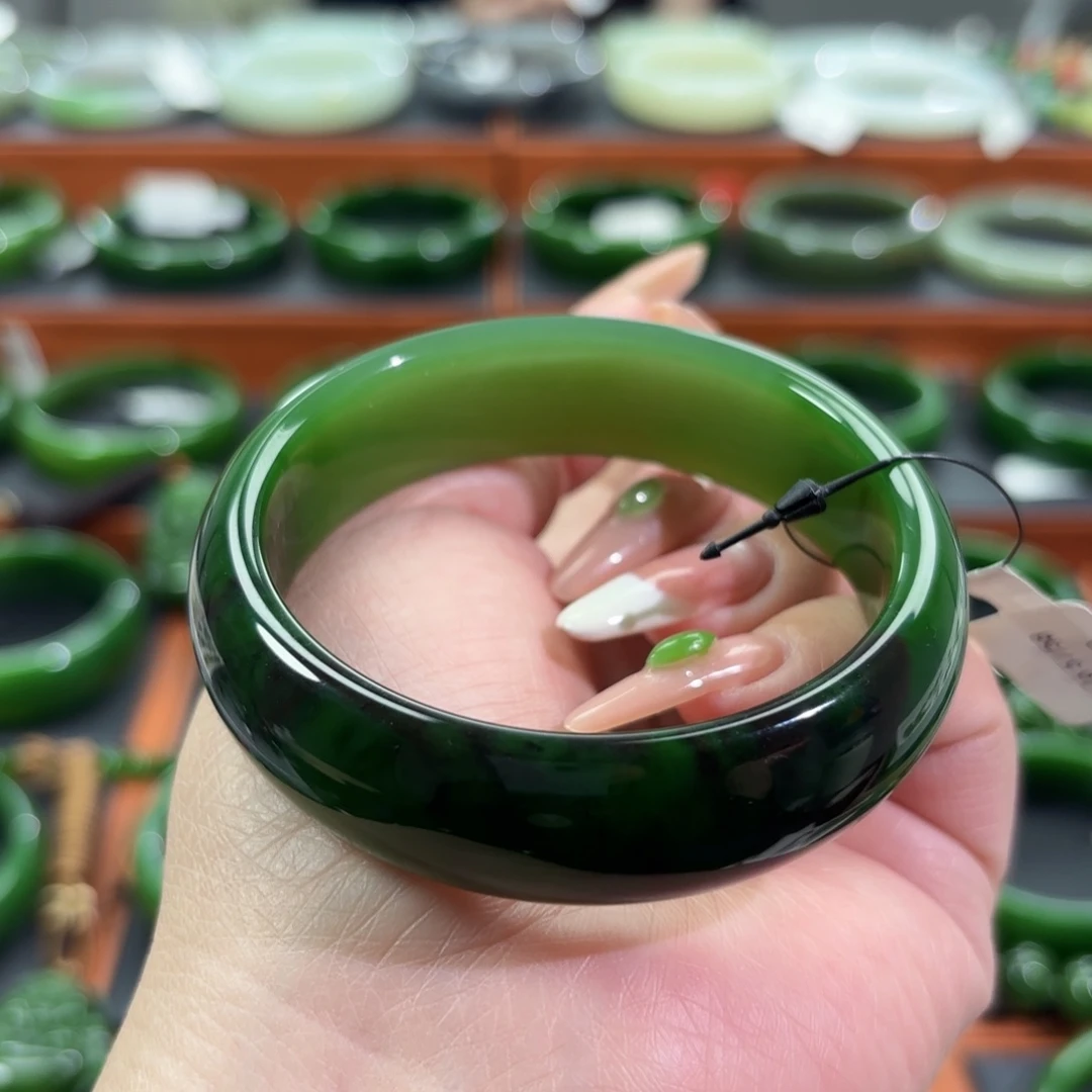 和田玉未镶嵌手镯57-58