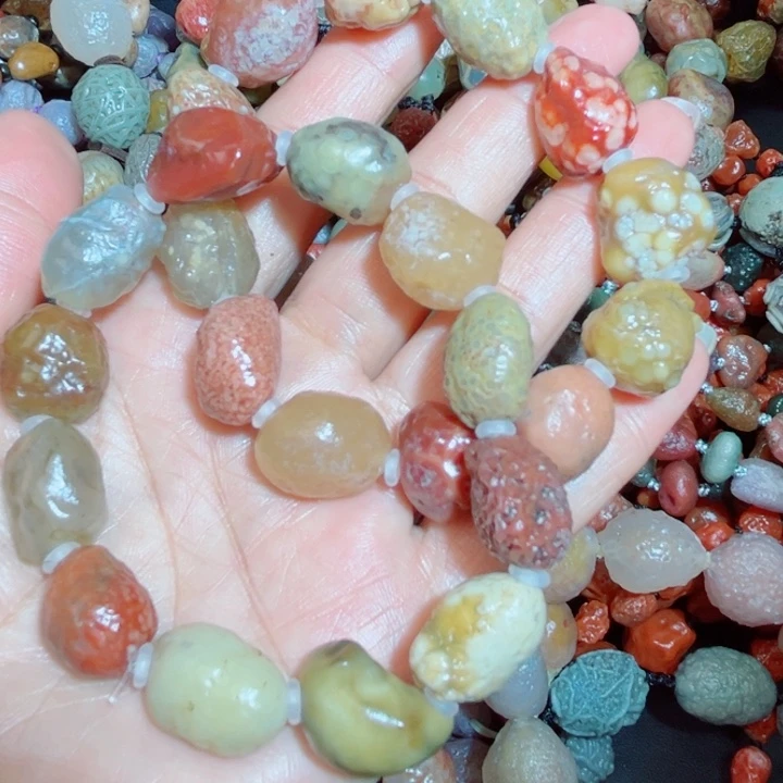 玛瑙/玉髓手链银S925镀金镶嵌